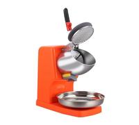 PLSZLL Trituradora de Hielo eléctrica de Acero Inoxidable de 85 kg/h, trituradora de Bloques para Batidos y granizados, trituradora de Conos de Nieve rápida y Potente (2 Cuchillas - Naranja)