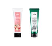 plu - Brightening Peeling Gel Peach - 100g (1ea) & Body Scrub - 200g - Rosemary Herb (1ea) Set