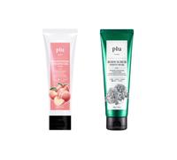 plu - Brightening Peeling Gel Peach - 100g (1ea) & Body Scrub - 200g - White Musk (1ea) Set