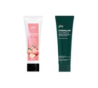 plu - Brightening Peeling Gel Peach - 100g (1ea) & Exfoliating Scalp Scrub Peppermint - 200g (1ea) Set