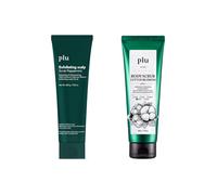 plu - Exfoliating Scalp Scrub Peppermint - 200g (1ea) & Body Scrub - 200g - Cotton Blossom (1ea) Set