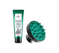 plu - Theraphy Scalp Scaling Scrub Brush - 1pc & Body Scrub - 200g - Rosemary Herb (1ea) Set