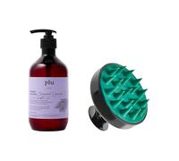 plu - Theraphy Scalp Scaling Scrub Brush - 1pc & Therapy Body Wash - 500g - Bergamot Lavender (1ea) Set