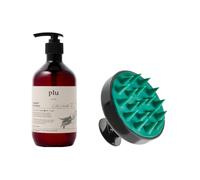 plu - Theraphy Scalp Scaling Scrub Brush - 1pc & Therapy Body Wash - 500g - Lily Vanilla (1ea) Set