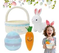 PLüsch-Easter Basket Boy, Canasta para Pascua, Llenas Cestas de Pascua de juego de juego de felpa.anahorias y huevos está equipado con animales de lujo realistas que hacen que cada abrazo sea inolvida