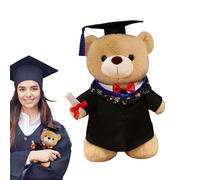 Plüschbär en la escuela Certificado de salida: encantador regalo blando para graduados, decoración para la ceremonia de clausura | Bear de peluche de clase 2024, recuerdo de la escuela secundaria y la