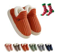 Pluffi The Cozy & Stylish Slipper, Pluffi Slipper Booties Men Women, Pluffi Cozy Slipper, Plush Warm Slippers For Women (Orange, Adulto, 38, Números (rango), Sistema tallas calzado EU, 39, mediano)