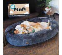 Plufl, La Cama Original para Perros Humanos para Adultos, niños y Mascotas. como se ve en Shark Tank. Cómodo puf Grande de Felpa con Espuma viscoelástica, Lavable a máquina y Duradero. Cama