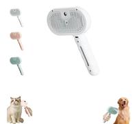 Plufura Dog Brush, 3 in 1 Plufura Steam Dog Brush, Self-Cleaning Pet Spray Hair Removal Comb, With Water Tank And Release Button For Shedding Matted Hair (White)