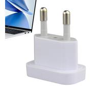 Plug Adapter, Charger Converter, Us to European Portable Adapters with Overload Protection 2.6 Inches, Travel Plug for Business Trips, Study Abroad, Hotel, Backpacking - White