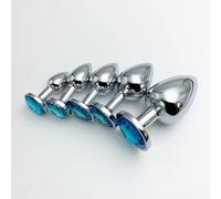 Plug Anal 1 Uds tapón Anal 5 tamaños tapón Anal de cristal de acero inoxidable estimulador de tapón Anal de Metal juguetes sexuales para adultos consoladores masajeadores de próstata