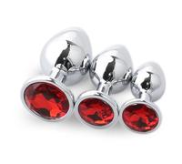 Plug Anal 3 unids/set tapón Anal redondo de Metal tapones anales tapón sexual Unisex 3 juguetes para adultos de diferentes tamaños Para hombres mujeres parejas tapón Anal