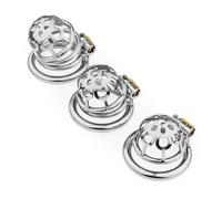 Plug Anal Anillo de pene con jaula de castidad para pene de 3 tamaños de acero inoxidable, juego para adultos, cinturón de castidad de Metal, juguetes sexuales para hacer trampa Para hombres