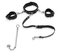 Plug Anal BDSM Kit de parejas sexuales Collar de gancho anal de metal Esposas de bondage Juguetes sexuales Para Accesorios para mujeres