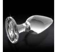 Plug anal carámbanos número 26 en vidrio, Ancho 100 mm, Longitud 230 mm, Profundidad 60 mm, Departamento Couple, Poids 0.234 Kg, Colores Blanco