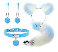 Plug Anal Collar con forma de corazón, cola de zorro, tapón Anal, horquilla con oreja de gato Sexy, diadema, juguete sexual, Kit Anal, Cosplay para parejas SM