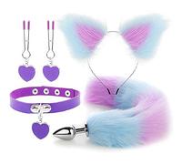 Plug Anal Collar con forma de corazón, cola de zorro, tapón Anal, horquilla con oreja de gato Sexy, diadema, juguete sexual, Kit Anal, Cosplay para parejas SM