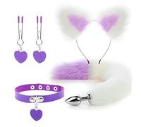 Plug Anal Collar con forma de corazón, cola de zorro, tapón Anal, horquilla con oreja de gato Sexy, diadema, juguete sexual, Kit Anal, Cosplay para parejas SM