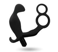 Plug anal con anilla doble pene y testículos