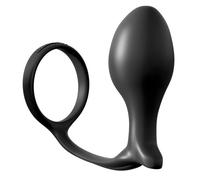 Plug anal con anillo para el pene, Ancho 110 mm, Longitud 170 mm, Profundidad 50 mm, Departamento Couple, Colores Negro