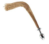 Plug Anal Consolador Anal de Acero Inoxidable con Cola de Cadena de Metal Larga - Tapón Anal de Metal Sexy Consolador Anal Látigo Masturbación Juguete Sexual para Hombres Mujeres Parejas(A)