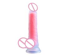 Plug Anal Consolador de gel de sílice arcoíris de 195MM, cristal transparente, masturbación femenina, masaje, juguete sexual, producto para adultos