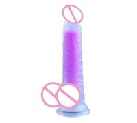 Plug Anal Consolador de gel de sílice arcoíris de 195MM, cristal transparente, masturbación femenina, masaje, juguete sexual, producto para adultos