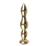 Plug anal de acero inoxidable juguetes anales plug anal de metal, dilatador anal, disponible en dos colores, longitud 13 cm, diámetro máximo 2,9 cm, juguete sexual Sm parejas extremas(Gold)