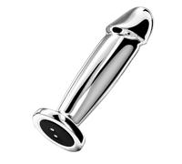 Plug anal de acero inoxidable - vibrador anal "The Intruder" de AlphaMale