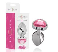 Intense Anal Plug Corazón Cristal Rosa Talla L 1ud
