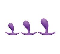 Plug Anal de Silicona Booty Poppers - Set de 3 - Morado