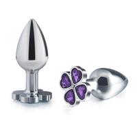 Plug Anal Diámetro 26 mm Longitud 67 mm Tamaño pequeño Cubierta de cuatro hojas Cuentas anales de metal Butt Plug Consolador Juguetes sexuales Para Hombres Mujeres