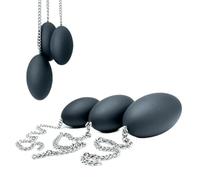 Plug anal en forma de huevo, bola anal en forma de huevo, consolador anal de silicona, masturbación vaginal con tapón anal de cadena de acero inoxidable, juguete sexual de masaje de próstata para(M)