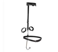 Plug Anal Esposas BDSM, gancho Anal, tapón para la boca, Kit de Bondage para Collar, juegos para adultos, sexo, tamaño ajustable, tapón Anal de Metal de cuero para coquetear