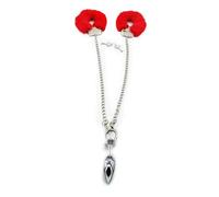 Plug Anal Esposas peludas con tapón de metal de acero de acero inoxidable Butt tapón BDSM Restricciones de bondage Toy de sexo Para Juegos para adultos