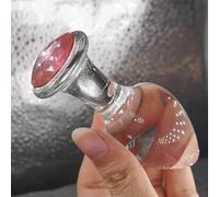 Plug Anal Estimulador Masaje Vidrio Transparente Anal Plug Principiante Masturbador Vagina Bola Anal Plug Consolador Juguetes Sexuales Para Mujer Hombre