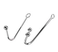 Plug Anal Gancho Anal de acero inoxidable, cabeza de bola pequeña, mediana y grande Para Elija tapón Anal, masajeador de próstata de Metal, juguete sexual