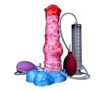 Plug Anal Hinchable - Consolador XXL Grueso con Función de Chorro de Agua Consolador Anal para Hombres con Ventosa para el Pene Juguete Sexual para BDSM Enema o Estimulación del Punto G (D)
