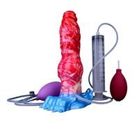 Plug Anal Hinchable - Consolador XXL Grueso con Función de Chorro de Agua Consolador Anal para Hombres con Ventosa para el Pene Juguete Sexual para BDSM Enema o Estimulación del Punto G (B)
