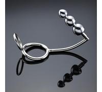 Plug anal hombres de acero inoxidable gancho anal cuentas anales enchufe anillo grifo Butt Plug Metal masajeador de próstata enchufe anal pene escroto anillo juguetes sexuales