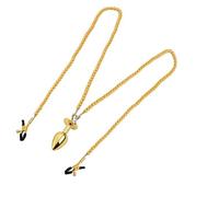 Plug Anal Juego de pinzas para pezones de perlas, cuentas anales pequeñas, medianas y grandes, con cadena, Clip de Metal para pecho, Bondage, juego de pareja, juguete sexual