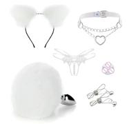 Plug Anal Juguete sexual Para Kit para mujer, tapón Anal Sexy, abrazaderas para pezones y cola de Cosplay, juego de Bondage Bdsm, tapón Anal