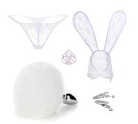 Plug Anal Juguete sexual Para Kit para mujer, tapón Anal Sexy, abrazaderas para pezones y cola de Cosplay, juego de Bondage Bdsm, tapón Anal