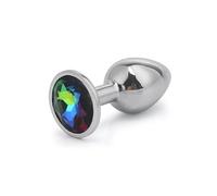 Plug Anal Juguetes sexuales Mini redondo de acero inoxidable, tapón Anal de cristal, parte inferior plana, cola pequeña Para, productos para hombres y mujeres desmontables