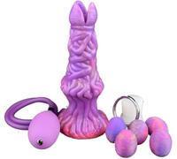Plug anal luminoso con función ovipositor - Consolador de silicona con 5 bolas - Masturbador de punto G y próstata - Juguete sexual para mujeres, hombres y parejas