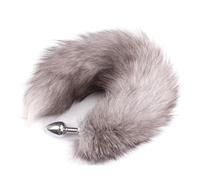 Plug Anal Metal liso marrón cola de zorro cuentas anales Butt Plug juguete sexual para adultos Bondage Silicagel juguetes sexuales anales Para hombres mujeres