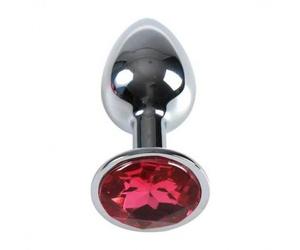 Plug Anal Metal Mediano Fucsia con Bolsa