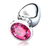 Plug Anal MetáLico, Plug Anal Con Incrustaciones De Diamantes, Anal Individual, Apto Tanto Hombres Como Para Mujeres, Apto Para Principiantes Etc (S, Rosa Rojo)