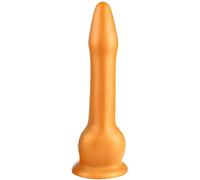 Plug Anal para Estirar, Silicona Suave, Butt Plug, Gran Diámetro, Analdidlo Largo para Hombres, Ventosa, Juguete Sexual, Principiante Extremo, Profesional, Dorado(Gold,Large)