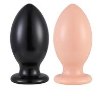 Plug anal para mujer, bola anal con forma de huevo de silicona con ventosa disponible en 7 tamaños, dilatador anal, masturbador para hombres, sexo anal, juguete sexual lésbico(Schwarz,M)